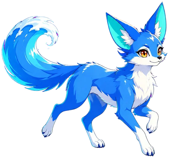 Skimfox berlari kecil di atas air.